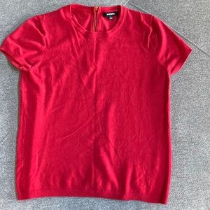 Red short sleeve blouse
